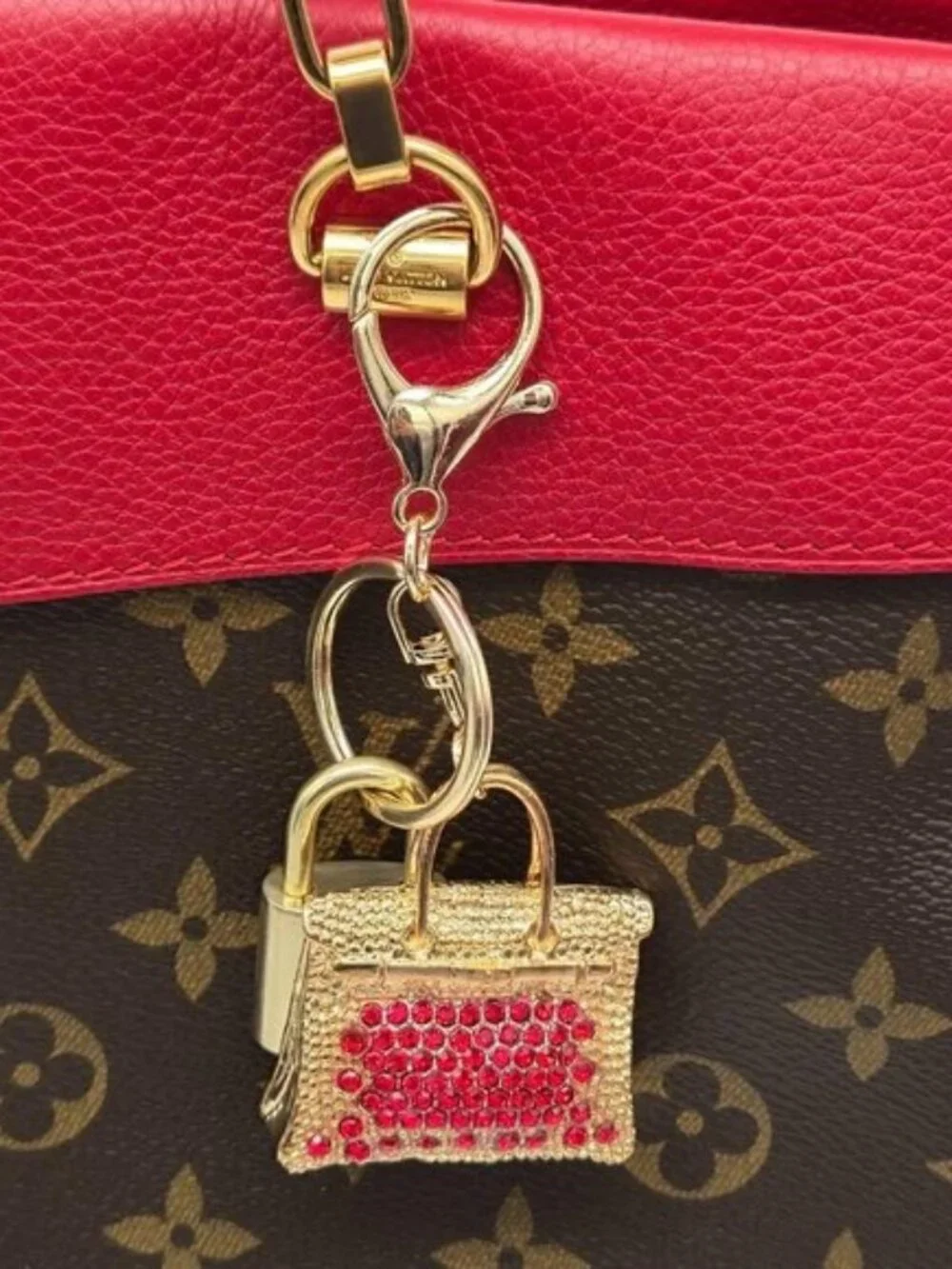 Authentic Louis Vuitton Gold Lock 🔒 Unbranded Keychain Bag Charm LV